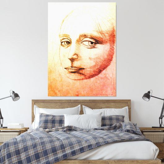 A study of da Vinci, sketch of a girl, by DCB Leinwanddruck (Insitu (Schlafzimmer))