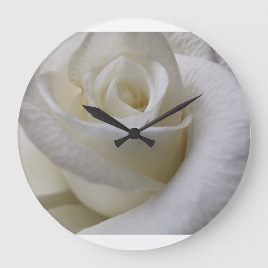 A stunning white rose große wanduhr (Vorderseite)