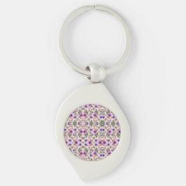 A stylish keychain featuring a round, colorful  schlüsselanhänger