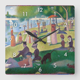 A Sunday Afternoon at La Grande Jatte, Seurat Quadratische Wanduhr