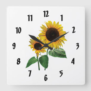 A Sunflower Mommy's Love Quadratische Wanduhr