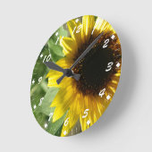 A Sunflower Runde Wanduhr (Winkel)