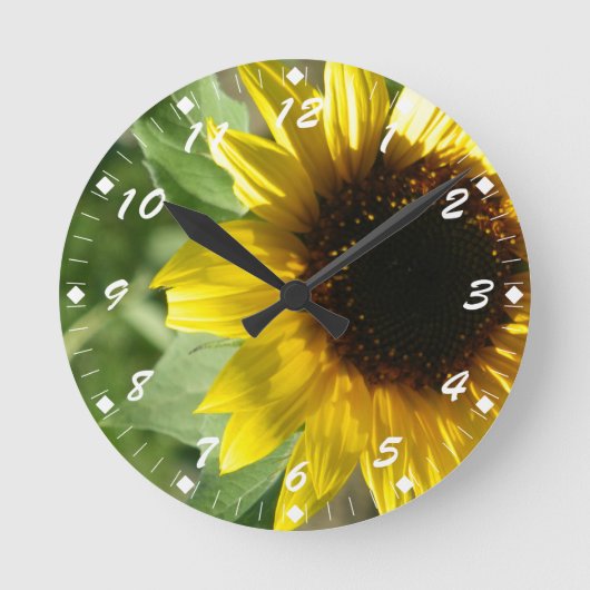 A Sunflower Runde Wanduhr (Vorderseite)