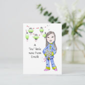 A sweet Chna Girl drawing by special request Postkarte (Stehend Vorderseite)