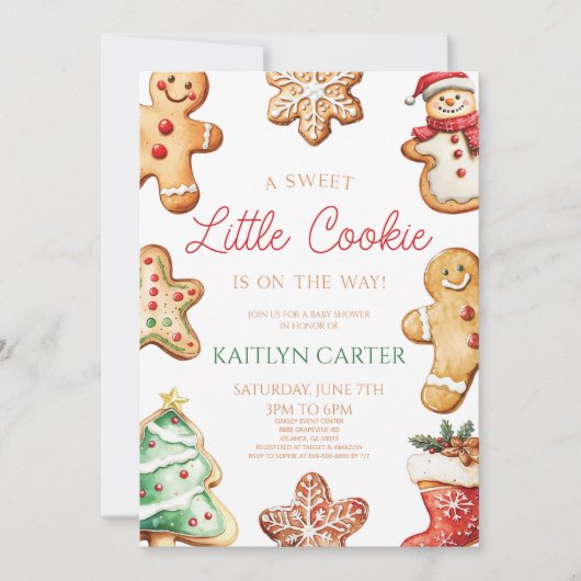 A Sweet Little Cookie Gingerbread Baby Shower Einladung (Vorderseite)
