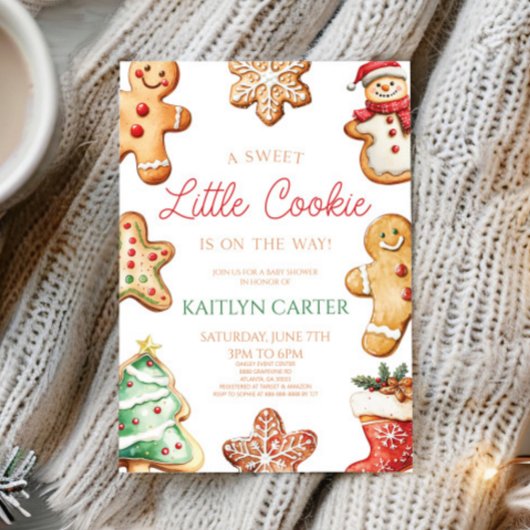 A Sweet Little Cookie Gingerbread Baby Shower Einladung
