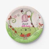 A Sweet Little Lady Ladybug Baby Shower Paper Plat Pappteller (Vorderseite)