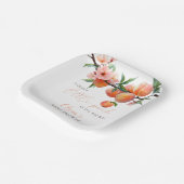 A Sweet Little Peach Baby Shower Pappteller (Gewinkelt)