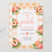 A Sweet Little Peach Birthday Invitation Einladung (Vorne/Hinten)