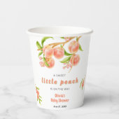 A Sweet Little Peach Fruit Baby Shower  Pappbecher (Rückseite)