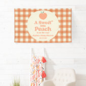 A Sweet Little Peach Fruit Pink Orange Baby Shower Banner (Insitu)