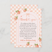 A Sweet Little Peach Gingham Baby Shower Dankeskarte (Vorne/Hinten)