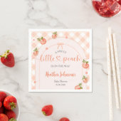 A Sweet Little Peach Gingham Baby Shower Serviette (Beispiel)
