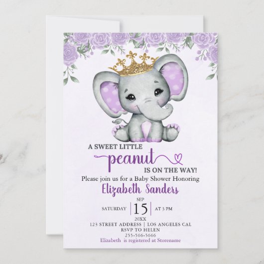 A Sweet Little Peanut is on the way Baby shower Einladung (Vorderseite)