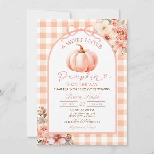 A Sweet Little Pumpkin Baby Shower Fall Autumn Einladung (Vorderseite)