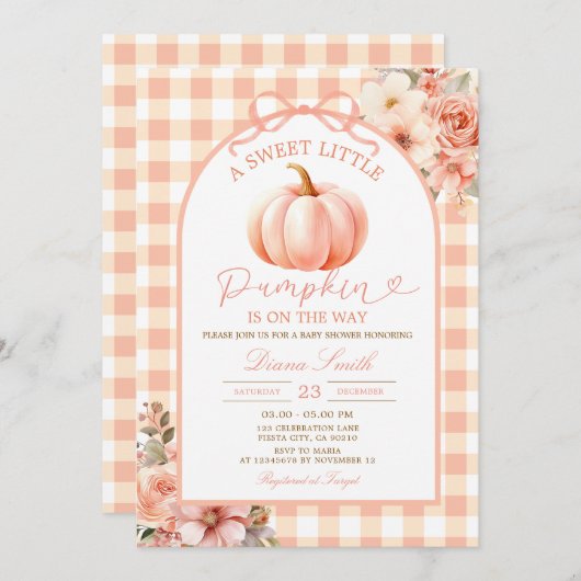 A Sweet Little Pumpkin Baby Shower Fall Autumn Einladung (Vorne/Hinten)