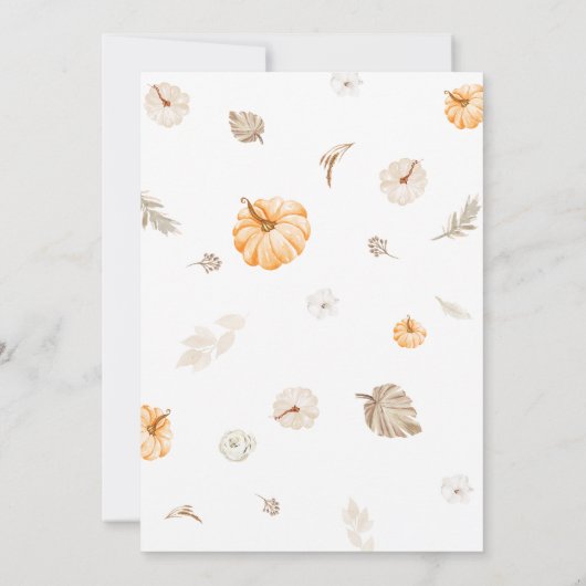 A Sweet Little Pumpkin Fall Baby Shower Einladung (Rückseite)