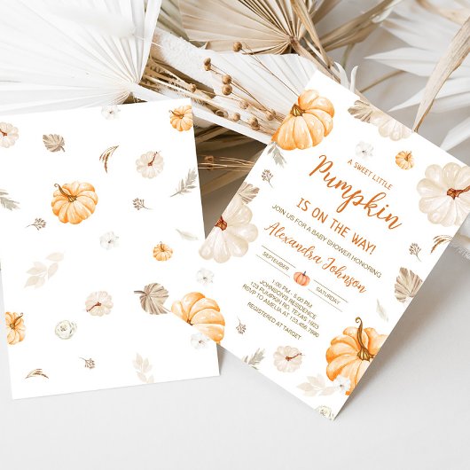 A Sweet Little Pumpkin Fall Baby Shower Einladung