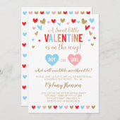 A Sweet little VALENTINE Gender Reveal Einladung (Vorne/Hinten)