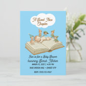 A Sweet New Chapter Storybook Baby Shower Invitati Einladung (Stehend Vorderseite)