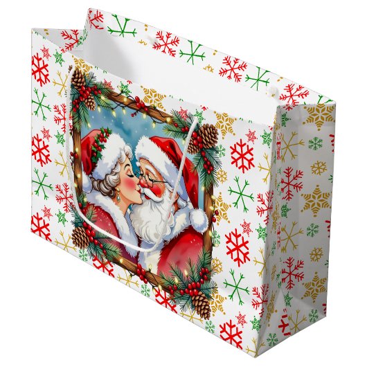 A Sweet Old-Fashioned Christmas | Mr and Mrs Claus Große Geschenktüte (Vorderseite Schrägansicht)