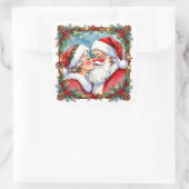 A Sweet Old-Fashioned Christmas | Mr and Mrs Claus Quadratischer Aufkleber (Tasche)