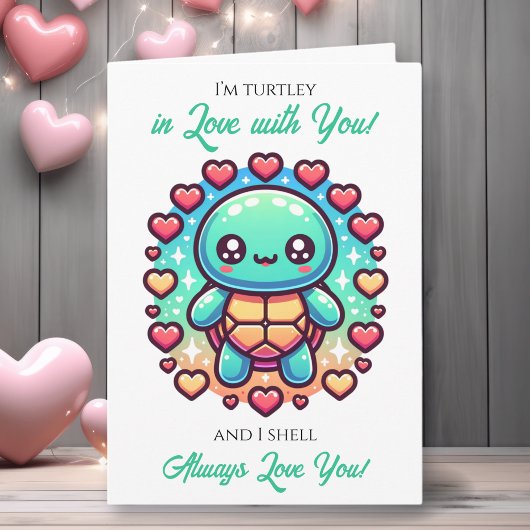 A Sweet Turtle Themed Valentine's Day  Karte