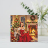 A Sweet Vintage Christmas Personalized Feiertagskarte (Stehend Vorderseite)