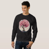 A Symbolic and Meaningful Pink Cherry Blossom Tree Sweatshirt (Vorne ganz)