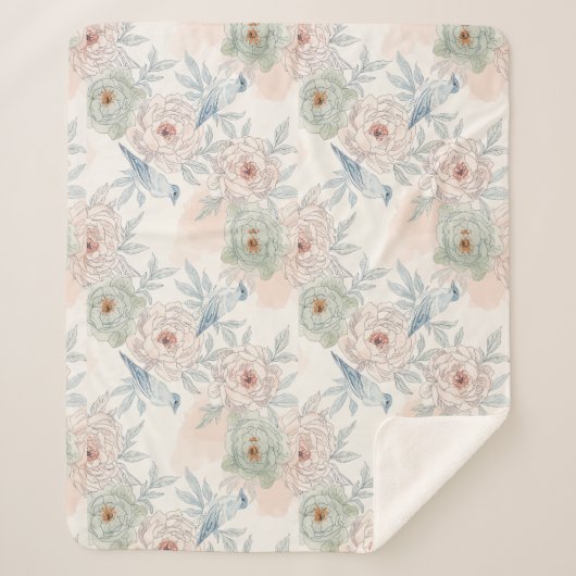 A symphony of song and petals pattern sherpadecke (Vorderseite)