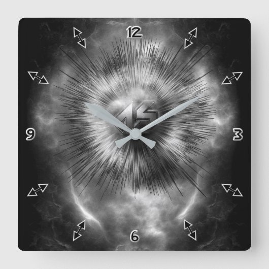 A-Synchronous Ethereal Clouds Wall Clock Quadratische Wanduhr (Vorderseite)