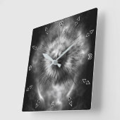 A-Synchronous Ethereal Clouds Wall Clock Quadratische Wanduhr (Winkel)