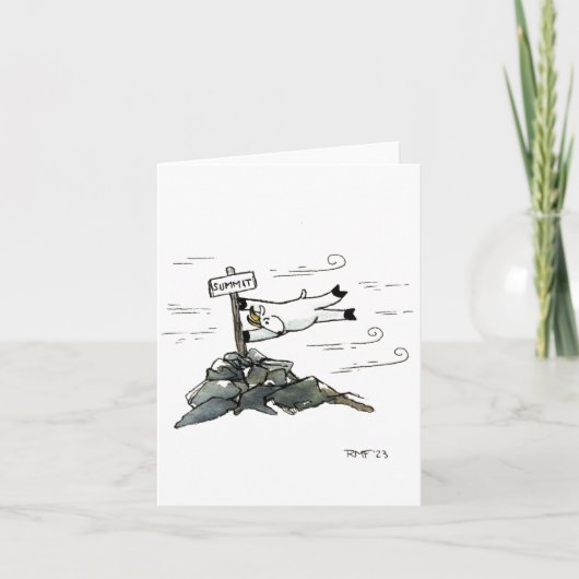 "a tad windy" blank greeting card karte (Vorderseite)