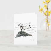 "a tad windy" blank greeting card karte (Gelbe Blume)