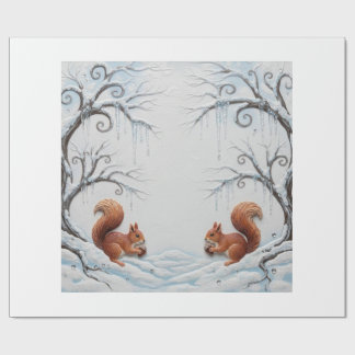 A Tale Between Branches and Snowflakes Geschenkpapier