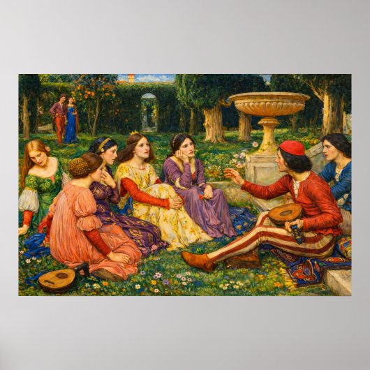 A Tale from the Decameron by Waterhouse Poster (Vorne)