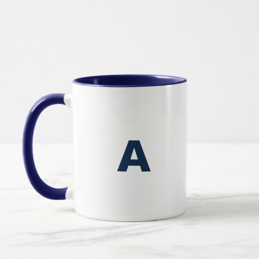 A) Tasse Dunkelblau (Links)