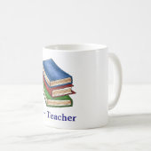 A+ Teacher Library Book Stack Teaching Bildung Kaffeetasse (VorderseiteRechts)