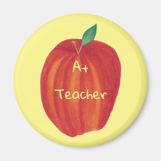 A+ Teacher Wasserfarben-Apple-Magnete Magnet (Vorne)
