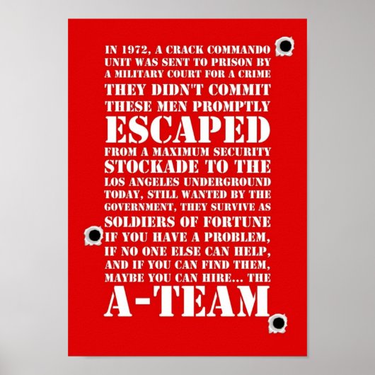 A-Team Intro Inspiriert Retro TV Poster (Vorne)