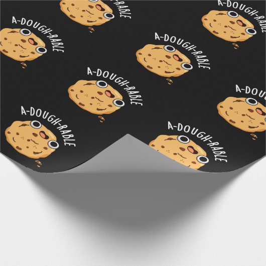 A-Teig-Rasen Funny Cookie Pun Dark BG Geschenkpapier (Ecke)