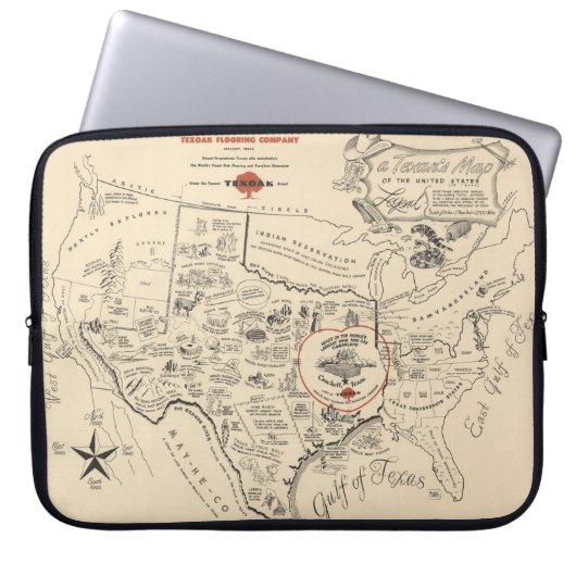 A Texan's Map of the United Staaten (of Texas) Laptopschutzhülle (Vorderseite)
