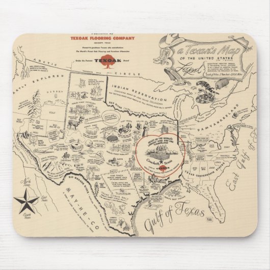 A Texan's Map of the United Staaten (of Texas) Mousepad (Vorne)