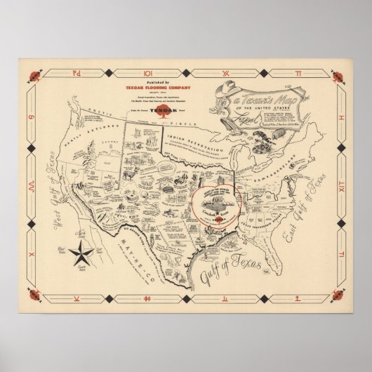A Texan's Map of the United Staaten (of Texas) Poster (Vorne)