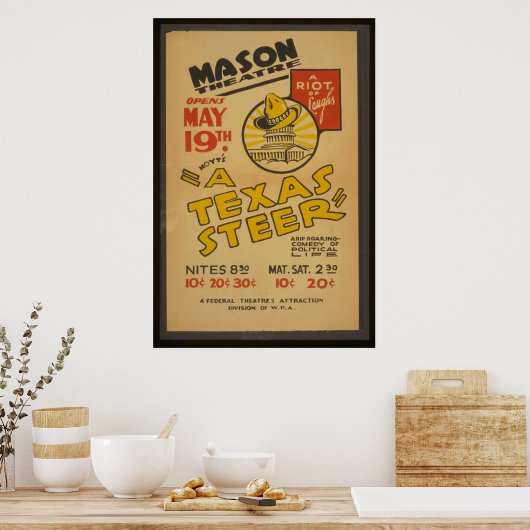 "A Texas Steer" im Mason Theater Poster (Küche)