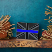 A Thin Blue Line Union Jack Fotoplatte (Seite)