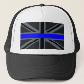 A Thin Blue Line Union Jack Truckerkappe (Vorderseite)