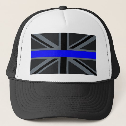 A Thin Blue Line Union Jack Truckerkappe (Vorderseite)