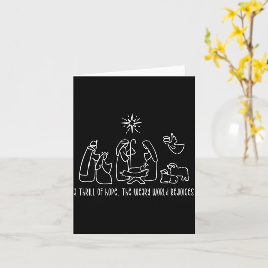 A Thrill Of Hope The Weary World Rejoices Merry Xm Karte (Gelbe Blume)