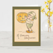 A Thrilling Halloween Vintage Art Card Karte (Gelbe Blume)